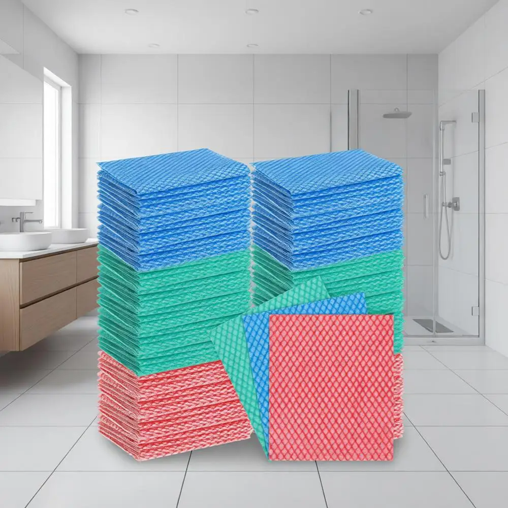 

300 шт. одноразовых кухонных салфеток, тряпок для уборки, удобных салфеток-полотенец (красные, зеленые, синие)