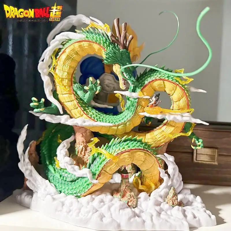 

22cm Yoyo Dragon Ball Shenlong And Little Goku Wishing Dragon Model Statue Figure Animation Peripherals Ornaments Toy Xmas Gift