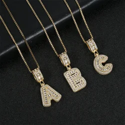 Trend Zircon Letter Initial Necklace Colored Crystal Letter Necklace for Party Birthday Jewelry Gift Wholesale