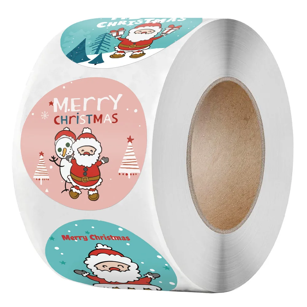 100-500Pcs Merry Christmas Stickers Cute Animals Snowman Trees Decorative Stickers Wrapping Gift Box Label christmas Tags