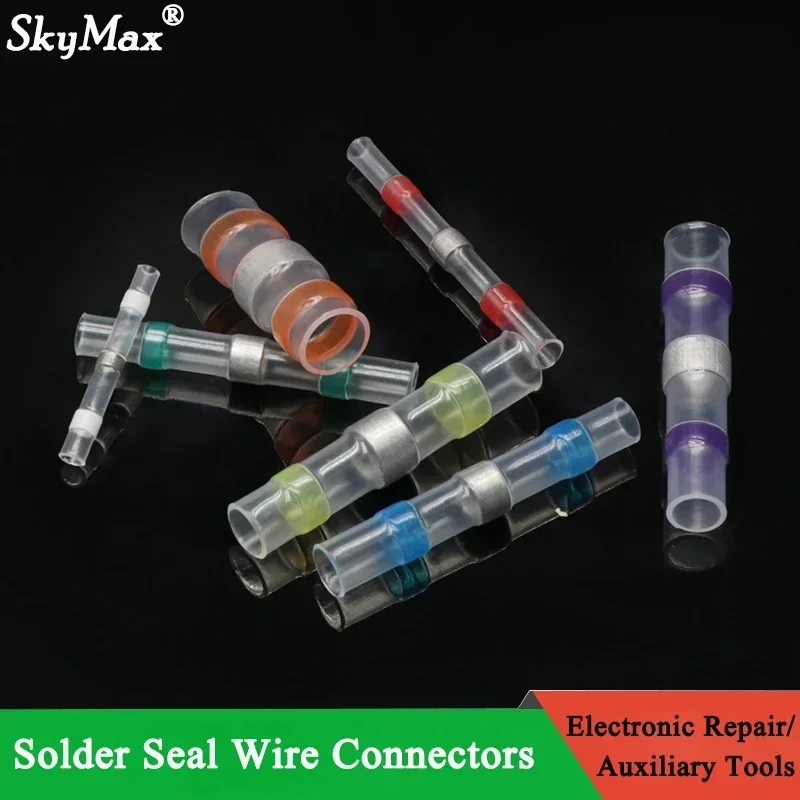 

Соединители для проводов с паяльным уплотнением, водонепроницаемые, с коэффициентом усадки 3:1, термоусадочные изолированные клеммы для электрических проводов с стыковым соединением, 50 ~ 1000 шт.