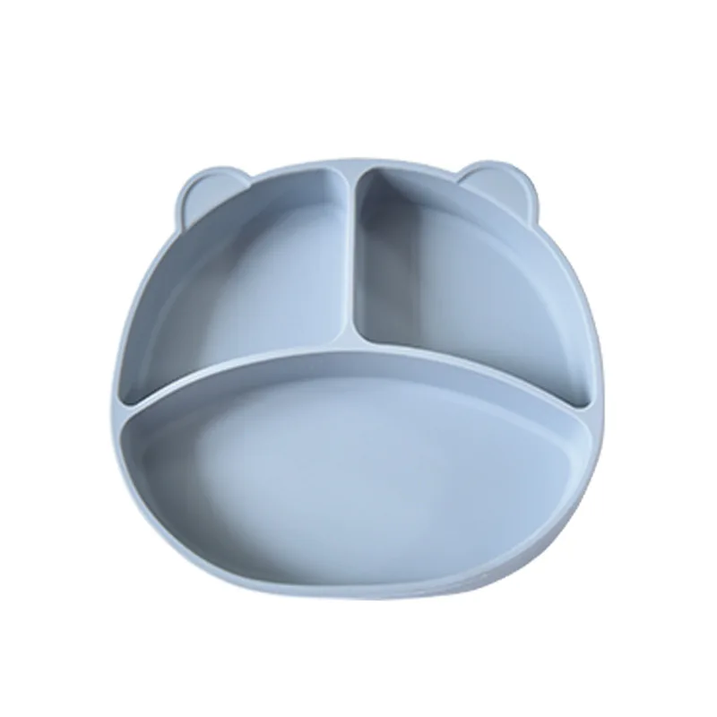 

Cartoon Animal Suction Plate, Adorable Silicone Feeding Dish with Sections, Food-Grade Easy-Clean Design for Kids