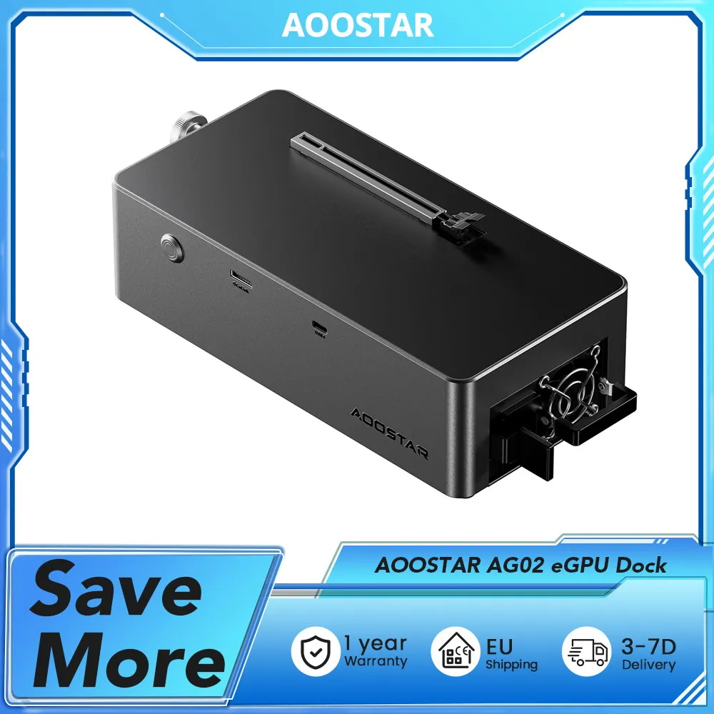 AOOSTAR AG02 eGPU-Dock mit Oculink & USB4-Anschluss, 100W Reverse-Ladung, integriertes 800W Netzteil, unterstützt TGX-Schnittstelle, Hot-Swap-fähig
