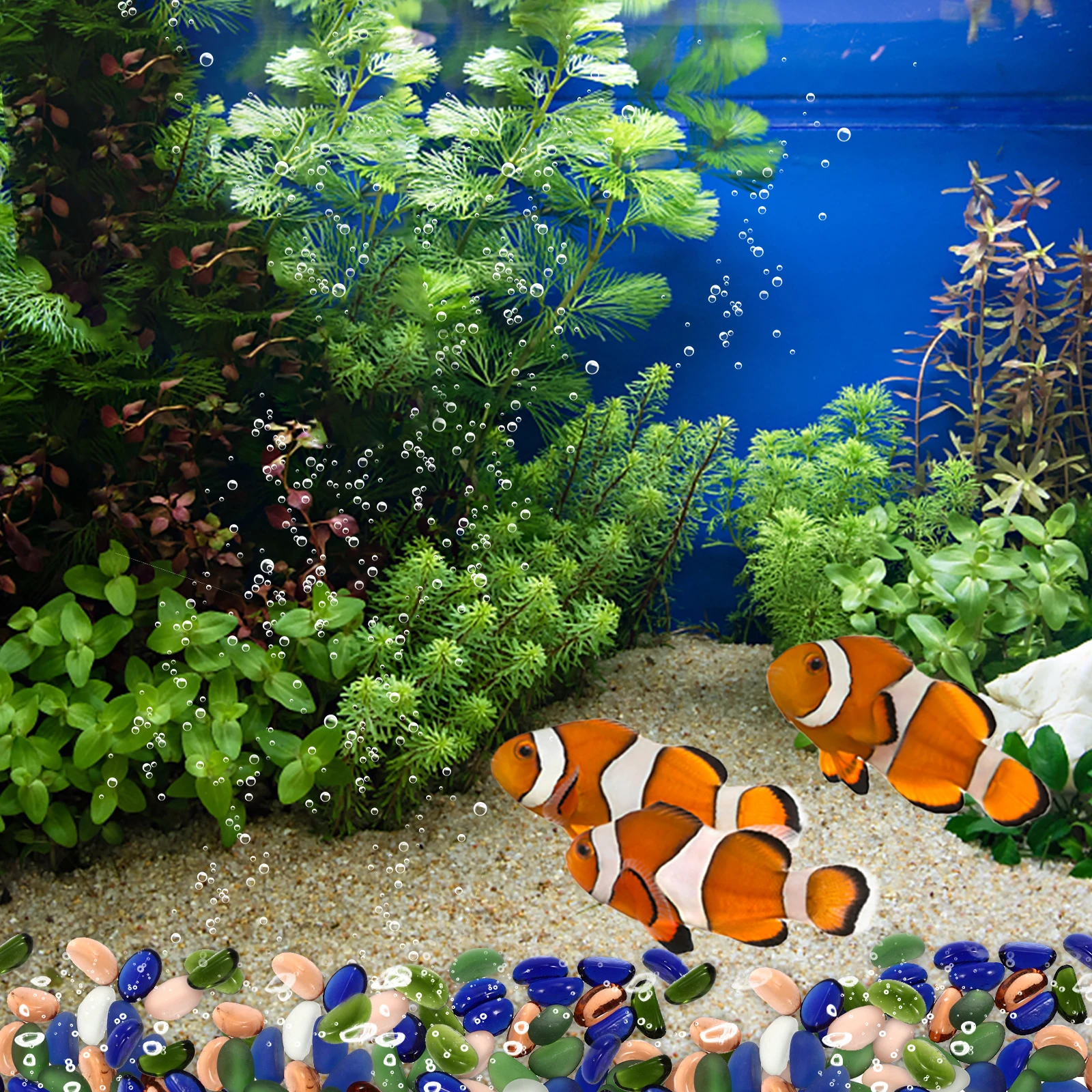 

1000g Decorative Stones Transparent Glass Fish Tank Aquarium Frosted Stone L Gardening Water Features Safe Environmental