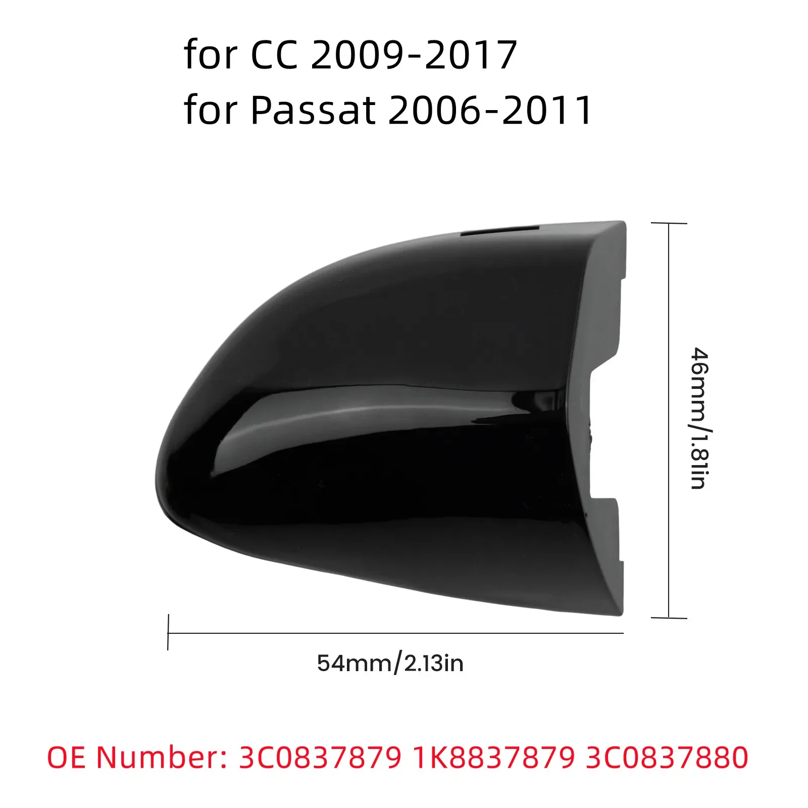car Door Handle Cap Driver Side Exterior Left Black Durable For CC 2009-2017 For Passat 2006-2011 1K8837879 3C0837879 3C0837880