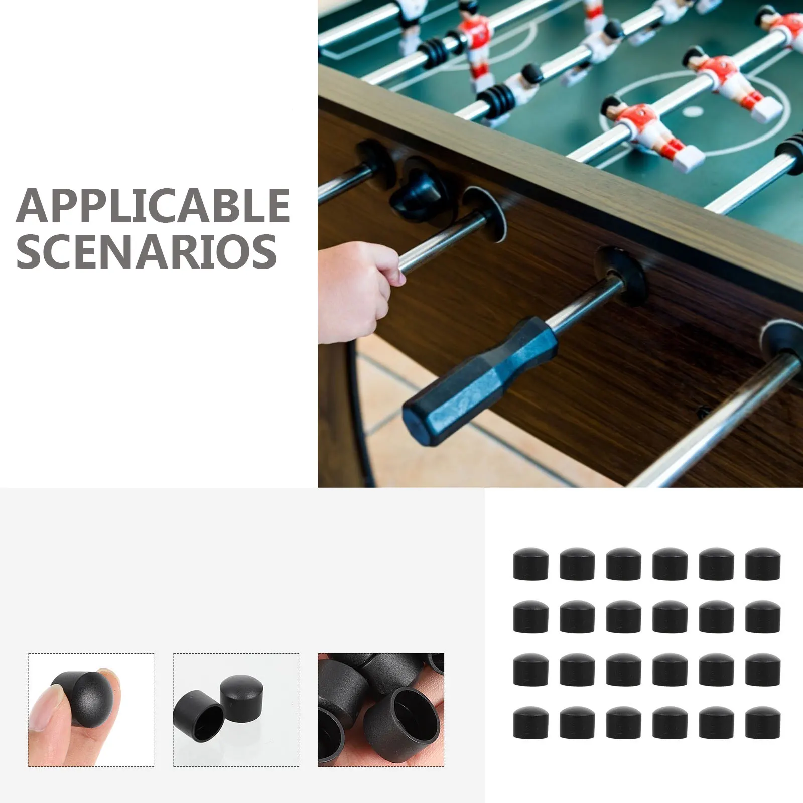 

24 Pcs Foosball Table Pipe Caps Plastic Replacement Universal Design Fits Most Tables Elegant Practical Desktop Soccer Machine