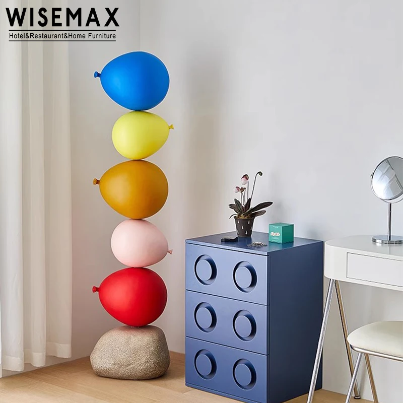 WISEMAX Creative Colorful Balloon Sculpture Floor-to-ceiling Home Art Deco Soft Decoration FRP For Entrance Living Room