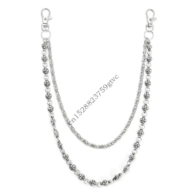 

D0UF Double Layer Waist Chain for Jeans Unisex Punk Streetwear Body Jewelry Accessory