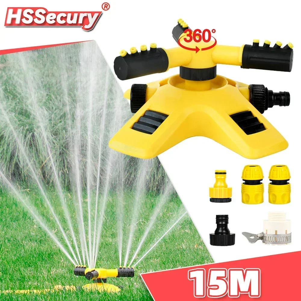 NEW 360 Degree Automatic Rotating Garden Lawn Sprinkler Yard Garden Large Area Coverage Water Sprinkler Irrigation Water Sprayer