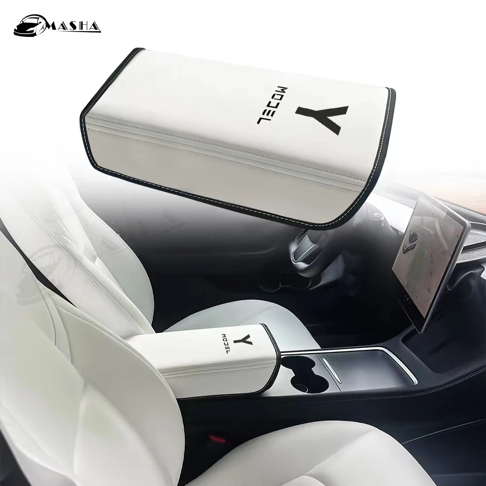 Car Armrest Box Protective Cover Central Control Armrest Interior Car Accessories For Tesla Model 3 Model Y 2017 2018 2019- 2023