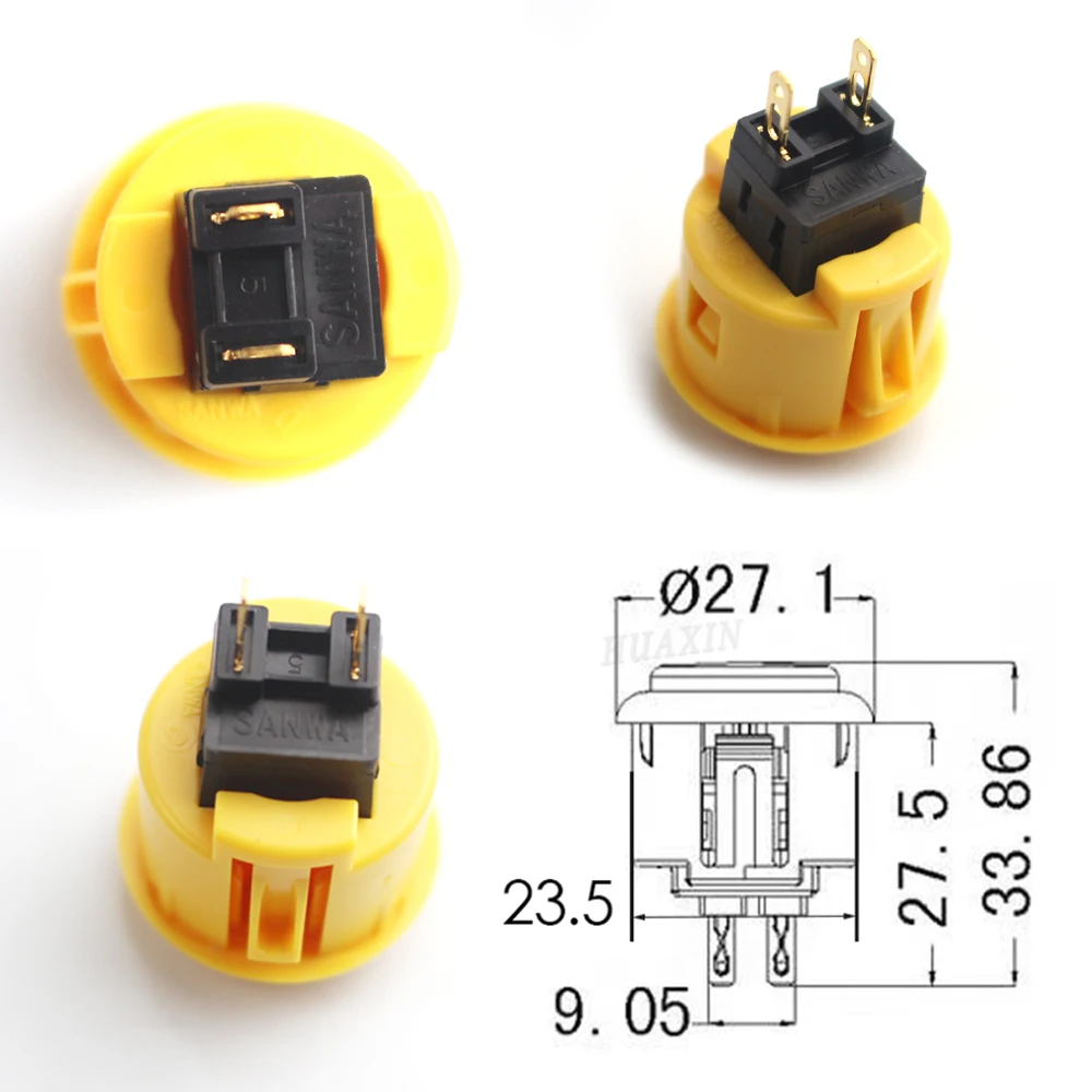 Original Japan SANWA OBSF-24 Round Push Button 24mm Arcade Switch For DIY Joystick Set PC PS/3 XBOX Game Parts