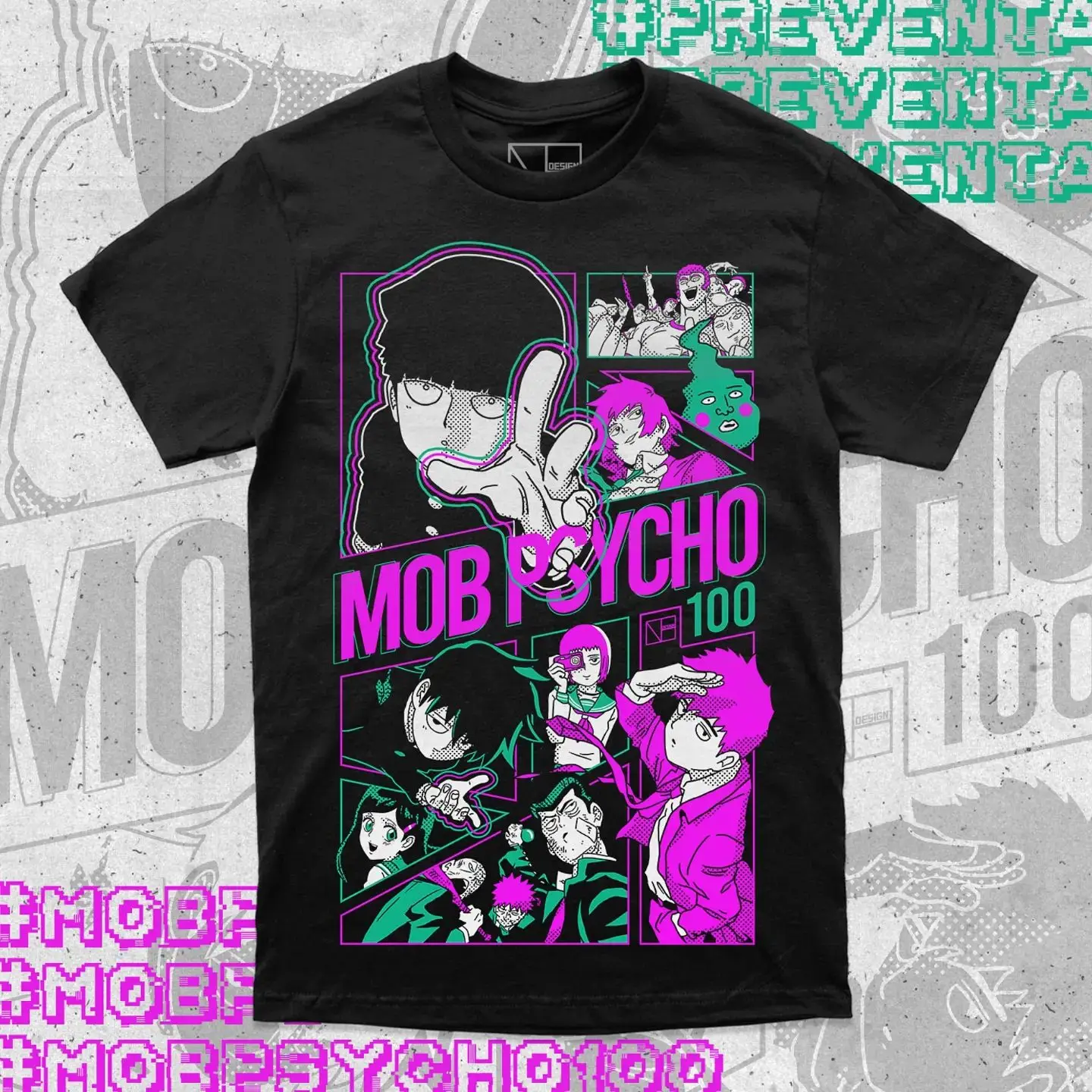 Mob Psycho 100 Cast T-Shirt Anime Mob Psycho Dimple Idiot T-Shirt All Size