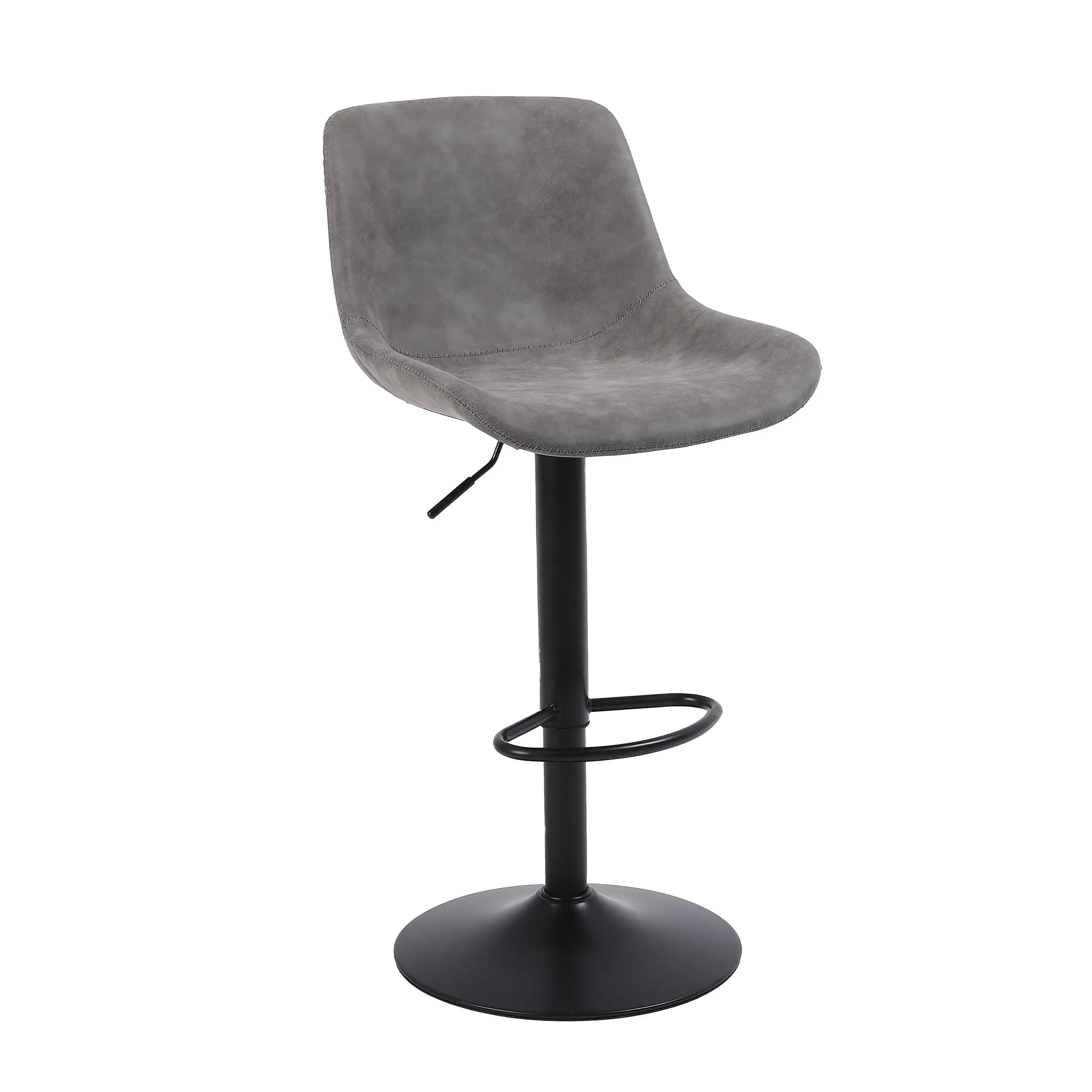 Bar Taburete, Taburete Giratorio con Respaldo, Sillas de Bar Modernas Ajustables, Farbe Gris