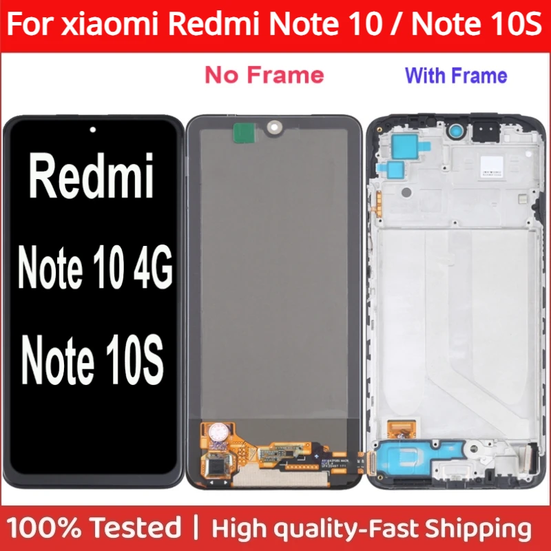 

ЖК-дисплей для Xiaomi Redmi Note 10 4G M2101K7AI M2101K7AG, сенсорный экран с цифровым преобразователем для Redmi Note 10S, M2101K7BG, M2101K7BI LCD