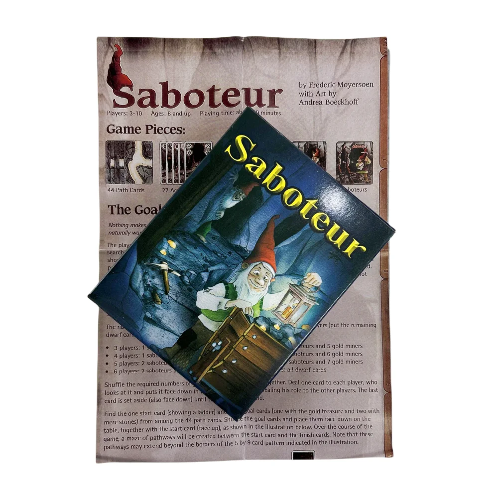 Saboteur Card Game Table Games Funny for Families Party Board Deck Edition 1&2