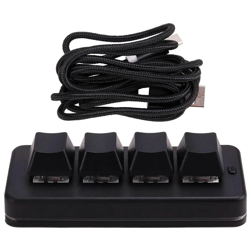 

MK424BT 4-Key Mini Customized Keyboard With Mechanical Blue Switch Bluetooth+Usb Connection For Office Game Multimedia