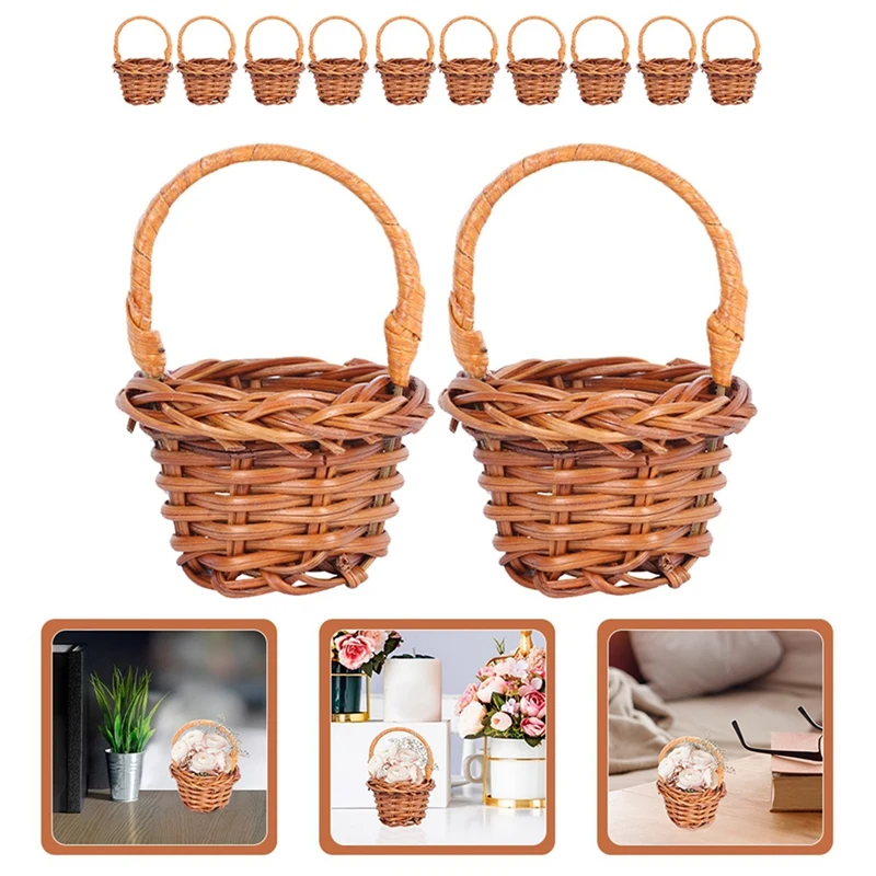 Mini Woven Baskets Miniature Flower Baskets Miniature Flower Baskets Small Easter Candy Gift Baskets