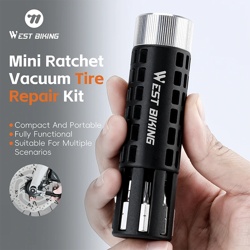 

Professional Tubeless Tire Repair Kit S2 Alloy Steel Ratchet Tool Vacuum Repair for Bike Motorcycle