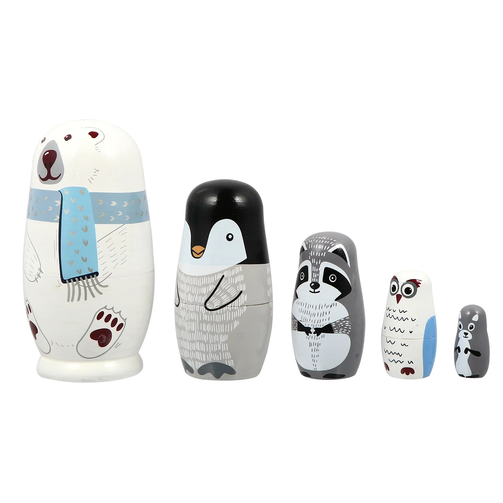 

Nesting Dolls White Bear Matryoshka Wooden Birthday Gift Christmas Basswood Festival