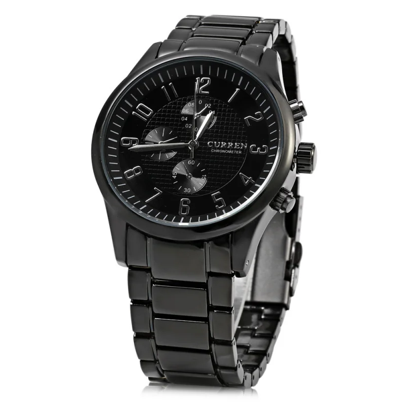 ساعة كورين 8046 للرجال كوارتز مقاومة للماء وحزام فولاذي للأعمال للرجال