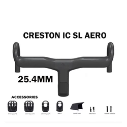2025 New Road Bike Handlebar Creston IC SL Integrated Cockpit 25.4mm Clamp Hidden Cables 380-440mm Width for Cycling