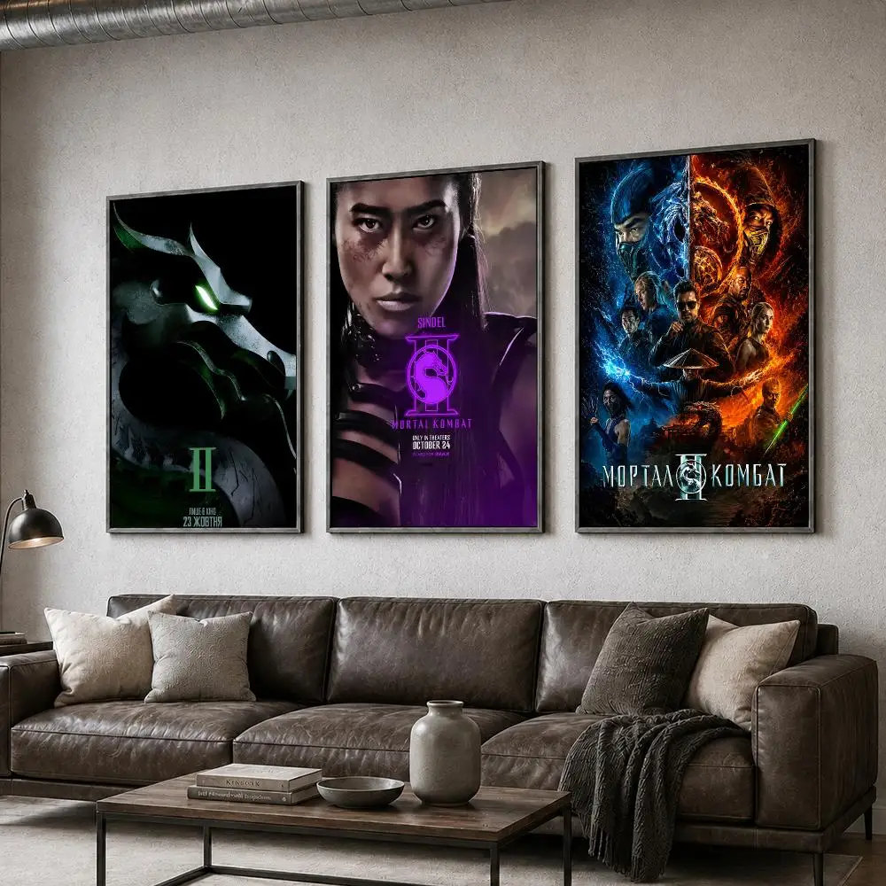 Game Mortal Kombat Scorpion Sub Zero Poster  PP Self Adhesive Home Garage Dorm Bar Wall Decor Aesthetic Retro Gift