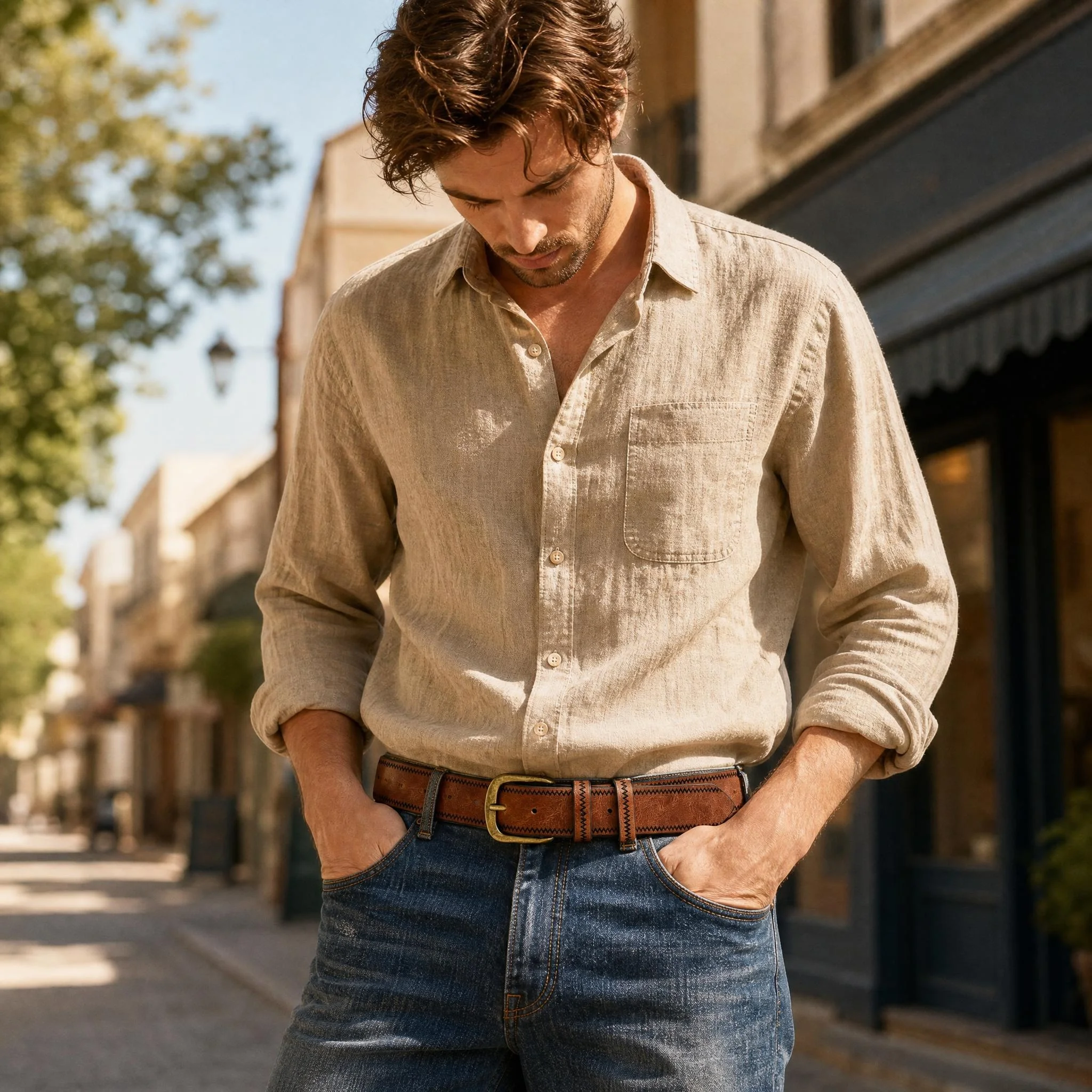 Ceinture en cuir synthétique d - Leather Work Jeans avis et prix