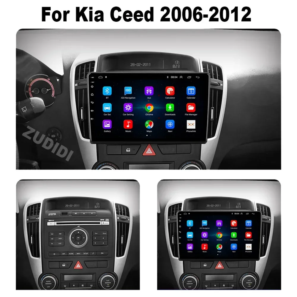 Radio samochodowe Android 13 Odtwarzacz multimedialny dla Kia Ceed ED 2006-2012 Nawigacja GPS Carplay DSP Wifi Bluetooth Autoradio