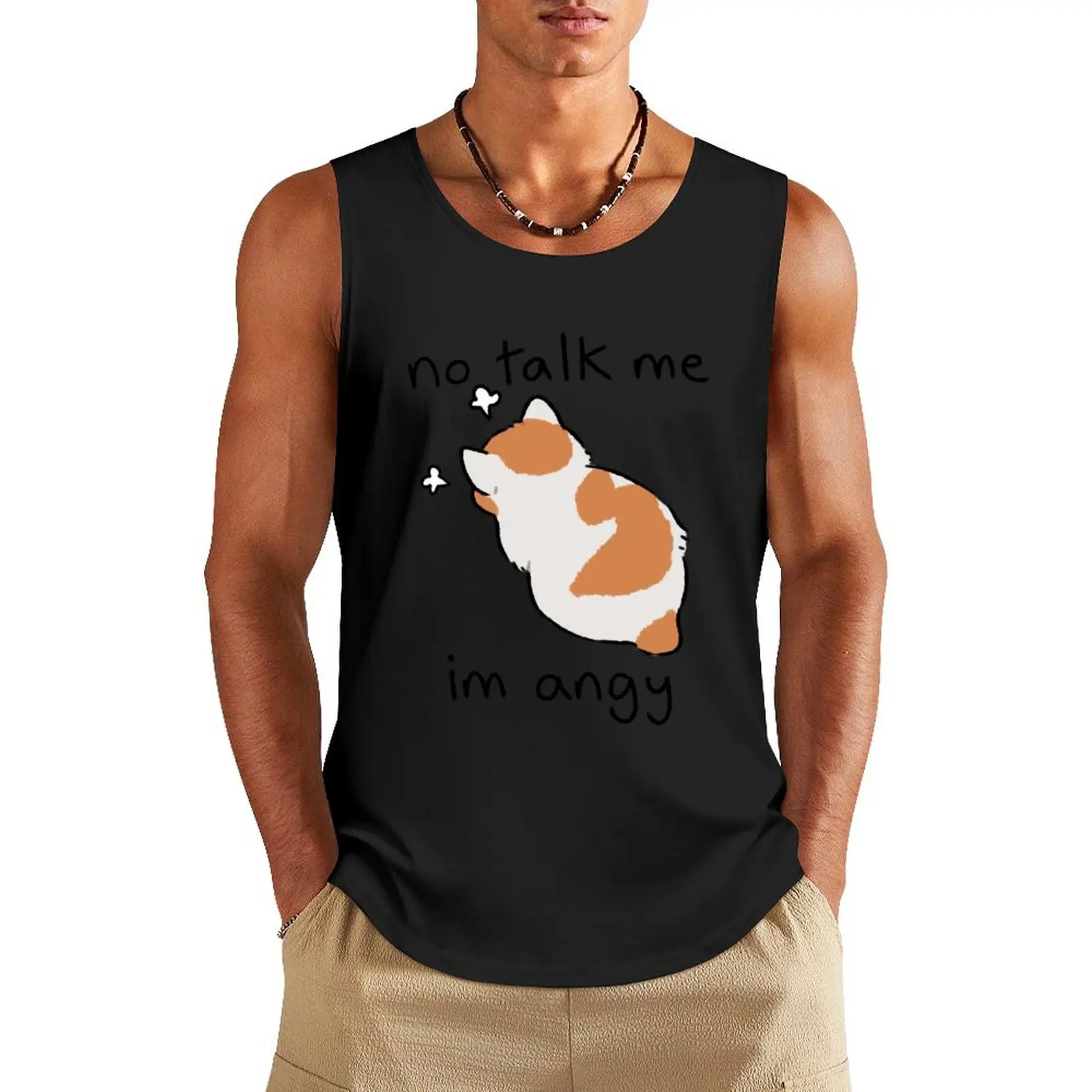 

no talk me Tank Top muscular man Short sleeve cute tops T-shirt sports