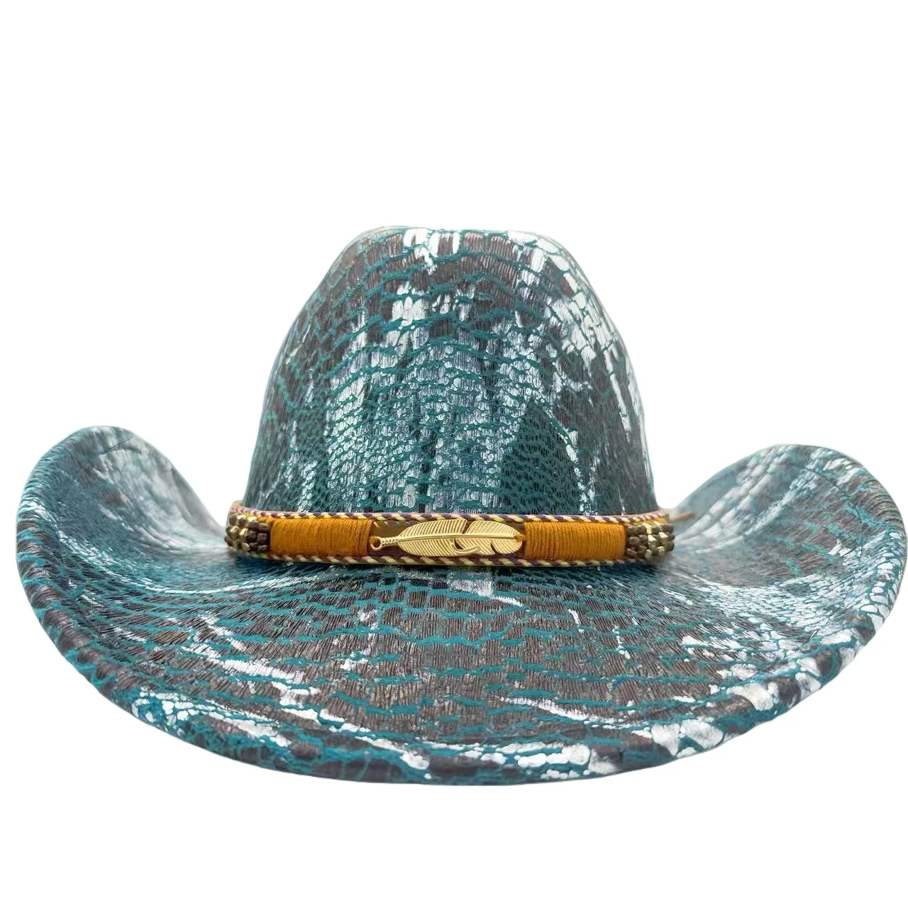 HongLuan – chapeau de Costume à paillettes pour adultes et chapeaux de Cowboy, strass pour femmes, accessoires de Cosplay de Cowboy et casquette de Cowgirl