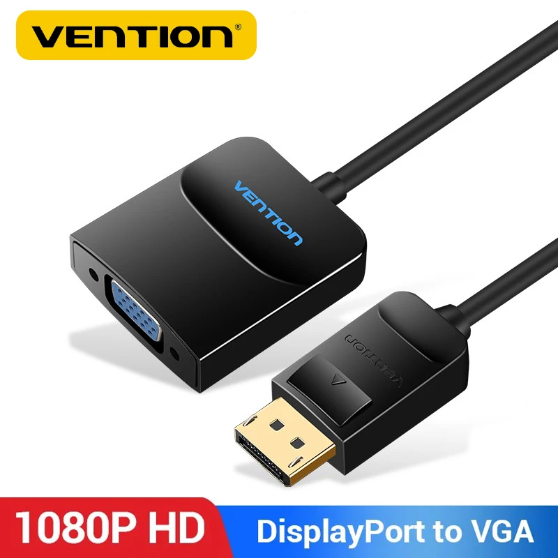 

Vention 1080P HD Audio Cables DisplayPort Male to VGA Female Display Port to VGA Adapter for Projector HDTV Monitor PC Accessory