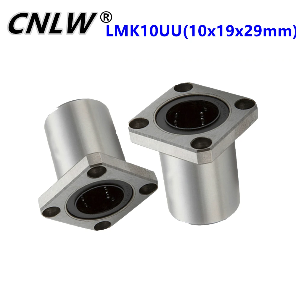 1 PCS LMK Square Flange Linear Motion Bushing LMK Ball Bearing LMK10UU Bearing Steel For 3D Printer Linear Rod Part CNC