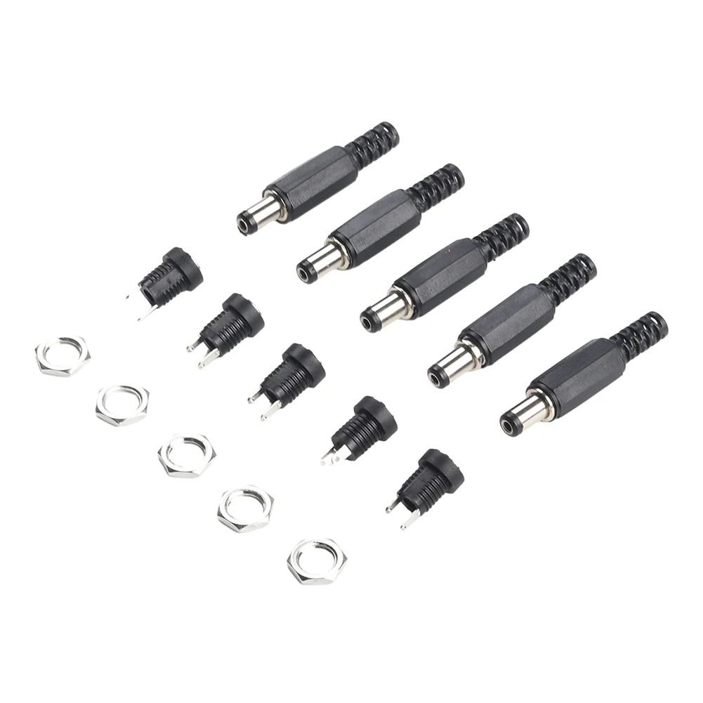 Connector Size 5.5x2.1 Mm 12V Male Female Socket Male Connector Length 13mm Metal And Plastic Construction Connector