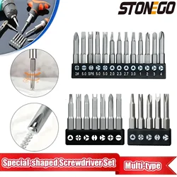 STONEGO 5/7/13pcs Special-shaped Screwdriver Set, 50mm Magnetic Chrome-Vanadium Bits for Repair, Y-Type Triangle Cross 3-Point