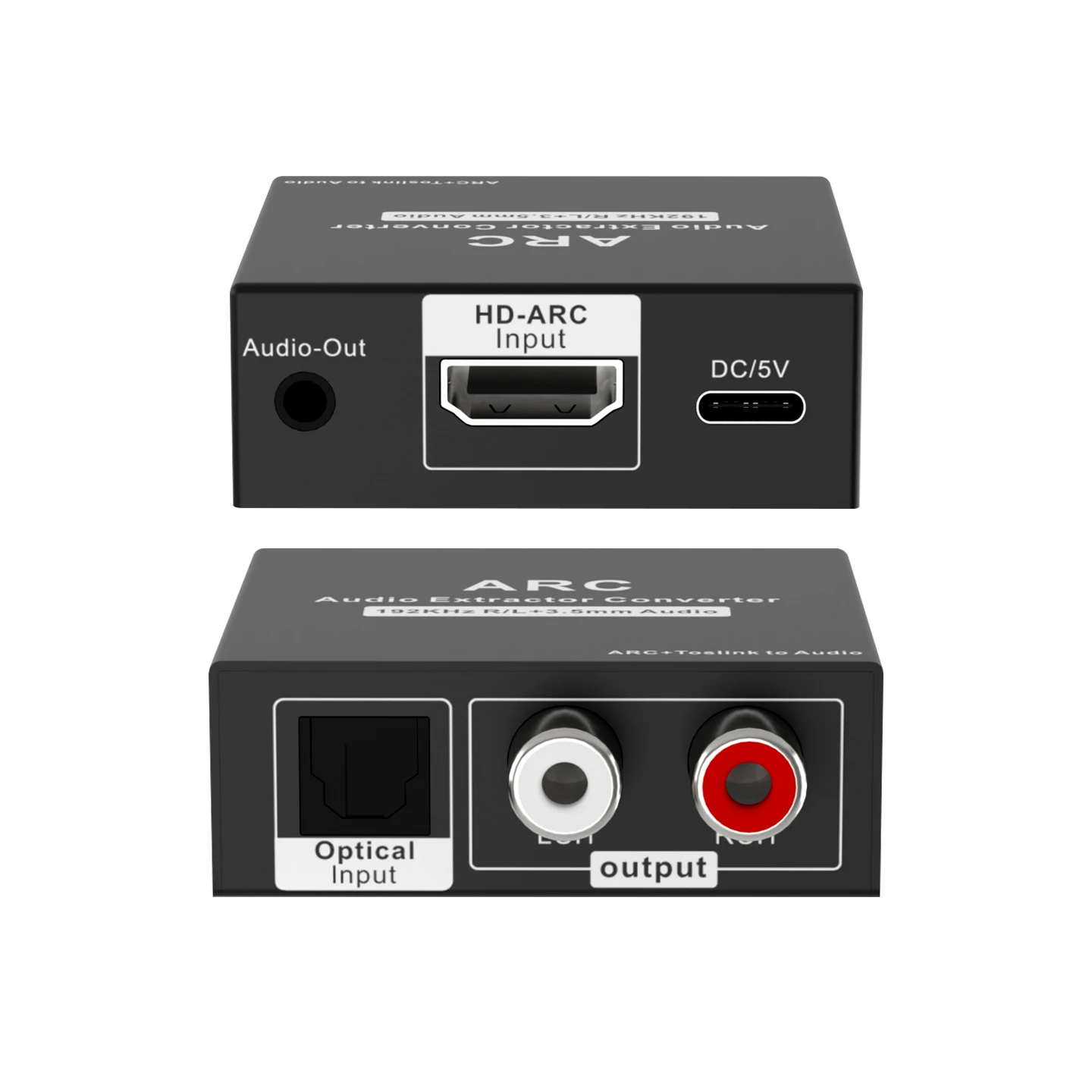 192KHz ARC Audio Extractor DAC Adapter HDMI ARC SPDIF Optical or Coaxial to 3.5mm L/R Stereo Digital to Analog Audio Converter