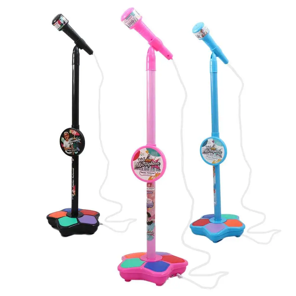 Educativo con supporto LED Light Brain-Training microfono per bambini strumento musicale giocattoli canto canzone giocattolo canto microfono