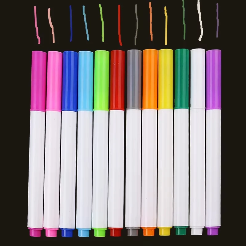 12 Pcs Water-soluble Liquid Chalk Non-dust Chalk Erasable Chalk Drawing Pen for Black Board Whiteboard Glass Tiles