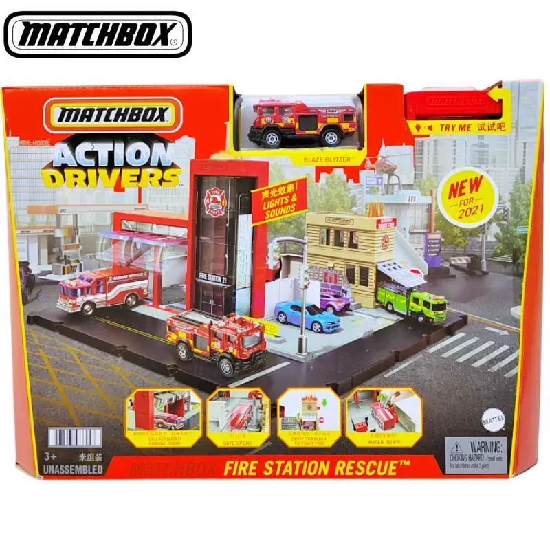 

Подлинная спичечная коробка, автомобильные водителя, 1/64, пожарная станция, спасательная блуза, блубина, модель автомобиля, игрушки, коллекция игрушек для мальчиков, подарки на день рождения