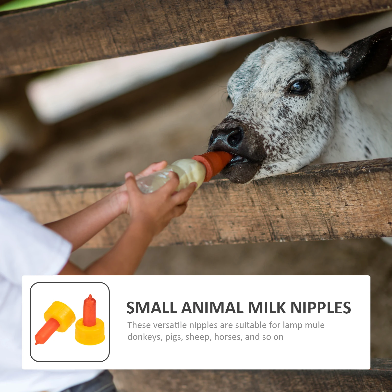 

10pcs Plastic Lamb Milk Bottle Pacifiers Durable Strong For Sheep Goat Piglets Calves Smooth Edges Lightweight Portable Animal