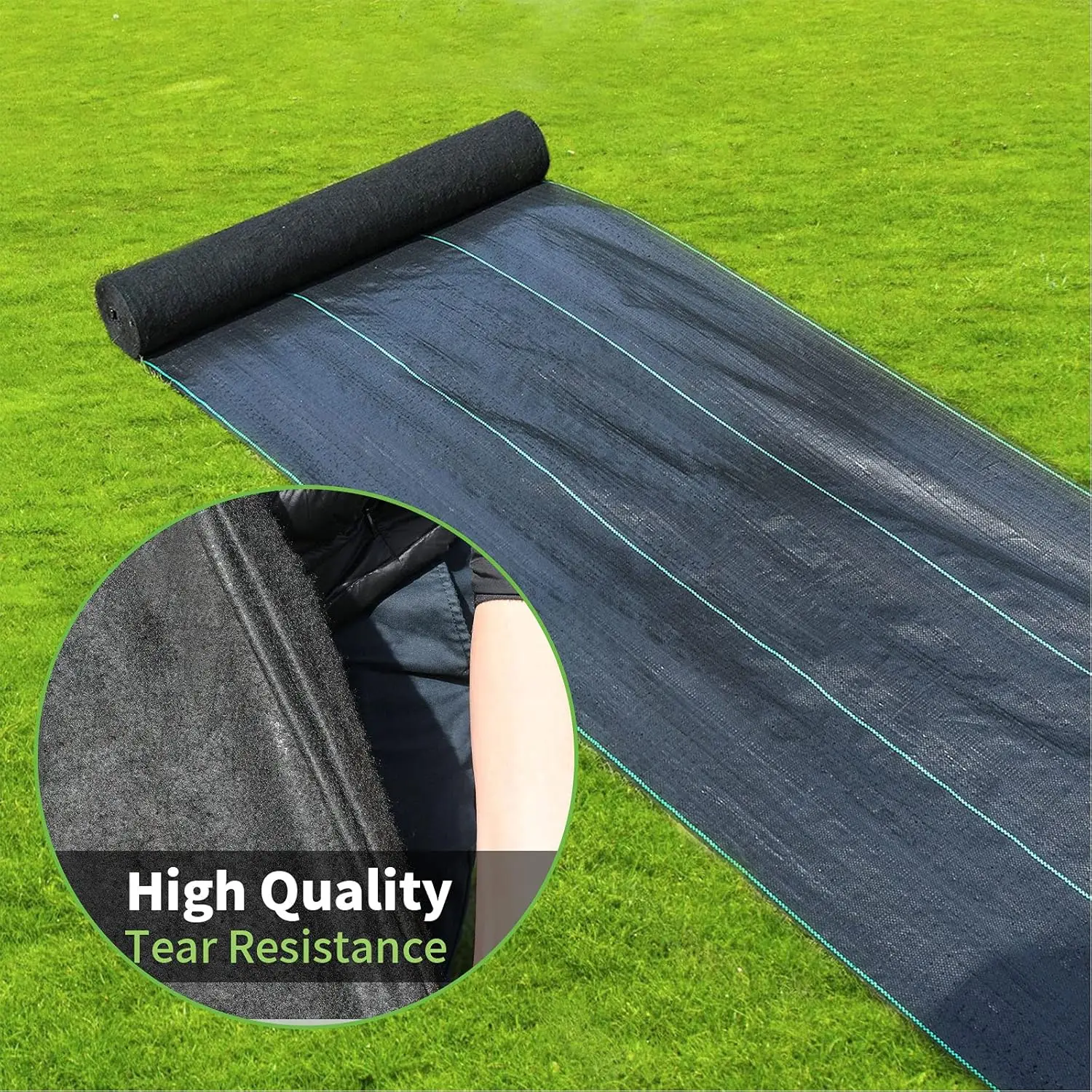 Heavy Duty Weed Barrier Fabric,Woven Weed Cloth, Fruit Garden Ground Cover Weed Block Gardening Mat Landscaping Fabric Netting