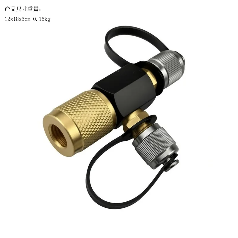 1/4 Inch Black Heavy Duty AC Valve Refrigerant Charging Tool For HVAC Cooling System Replacement Part