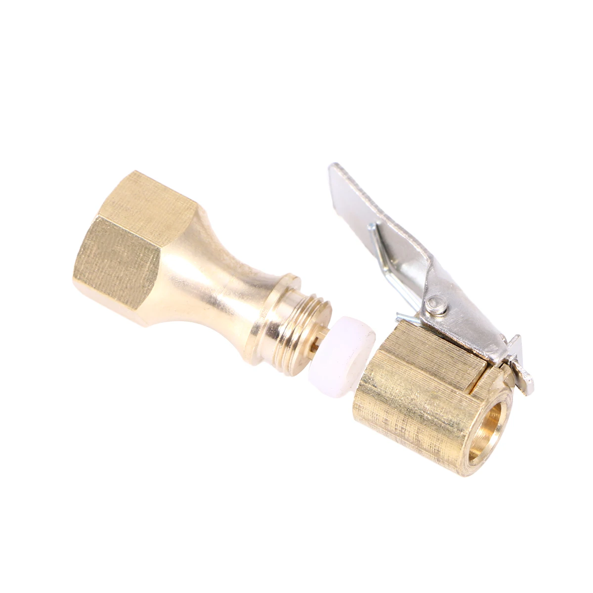 

2pcs Heavy Duty Brass Air Chuck for Tire Inflation with Open Air Flow Dual Head Inflator Clip Locks Accessories