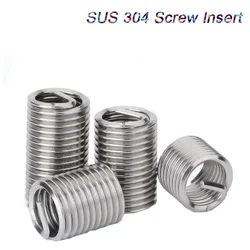 Thread Insert Screw Tap Stainless Steel SUS304 M2 M2.5 M3 M4 M5 M6 M8 M10 M12 M14 M16 Sleeve Bushing Helicoil Wire Thread Repair