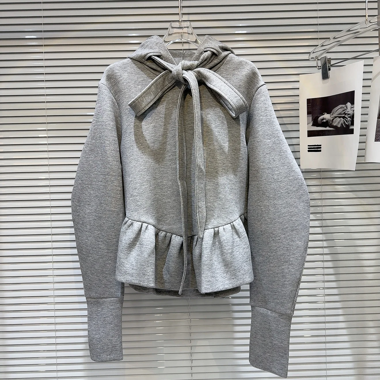 

Spring 2026 Sweet Spicy Girl Tie Waist Design Space Cotton Hoodie Sweatirt Women's Straight Leg Long Sve Casual Sweet Sle