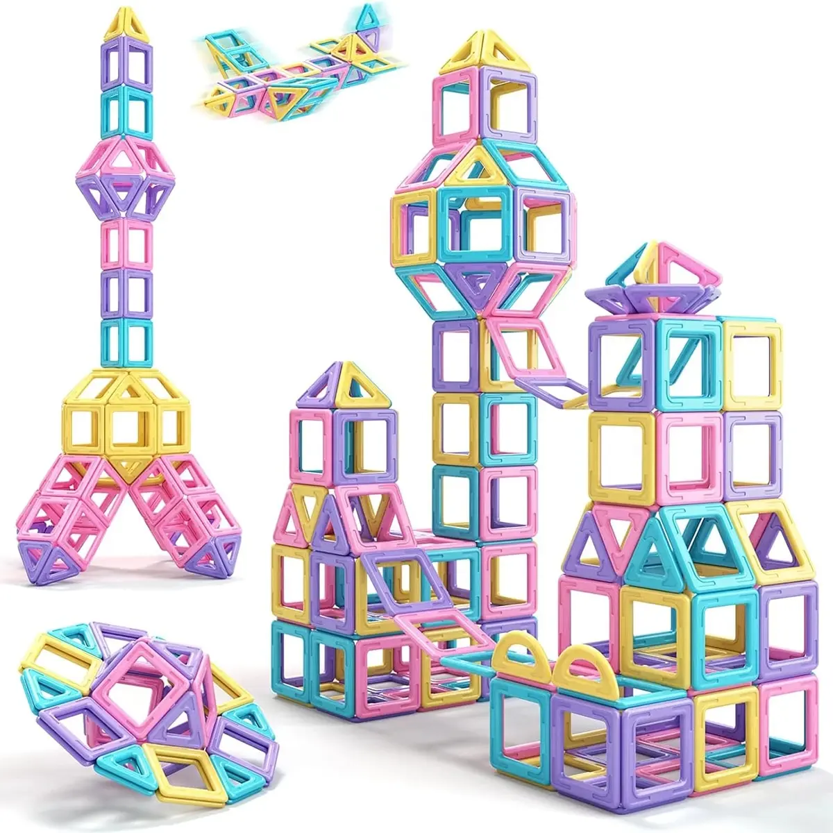 Imanes de gran tamaño para niños, bloques magnéticos para niños, juego de constructores de diseñador, juguetes para niños y niñas, bloques de construcción