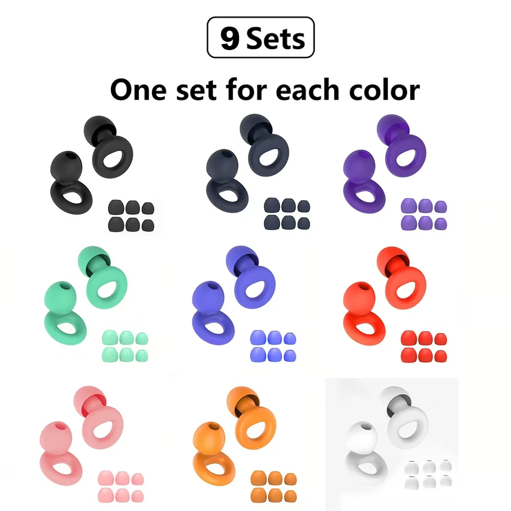 Ear Plugs For Daily Use 2 Pairs Silicone Earplugs With Silicone Lanyard Skin Friendly Noise Suppression Waterproof Ear Protectio