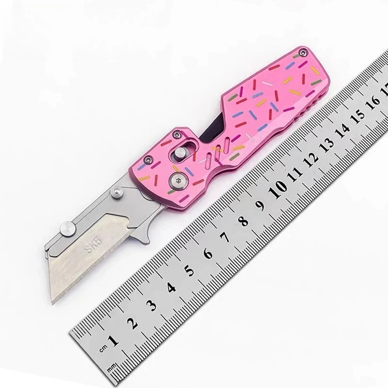 BHBT ミニ折りたたみポケットユーティリティナイフ文具アルミ合金ポータブル EDC ボックスカッター交換可能な刃