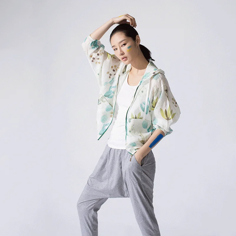

Original Design Women's Summer Lightweight Sun Protection Clothing Breathable Printed Outerwear ort Coat Loose Fit