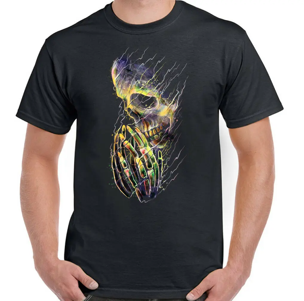 Biker T-Shirt Praying Skull Mens Goth Gothic Rock Music Grim Reaper Skeleton