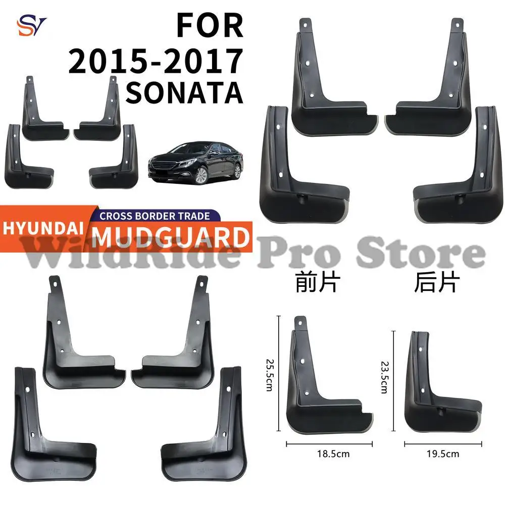 

Front & Rear Mud Flaps for 2015-2017 Hyundai 9th Generation Sonata SONATA Easy Installation PP Rubber Material Protection